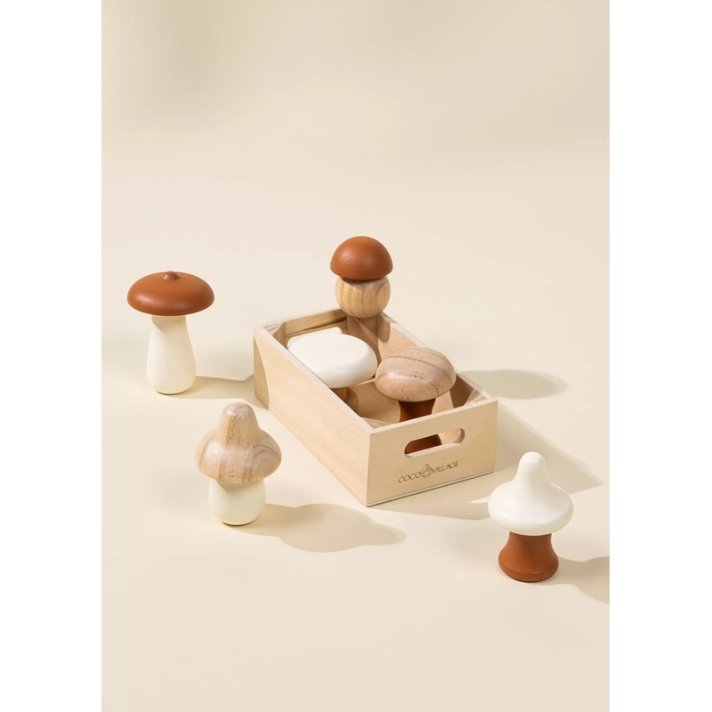 Wooden Mushroom Playset