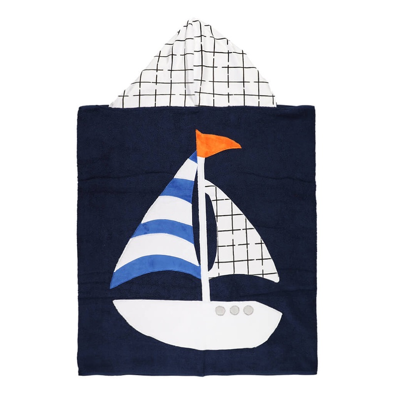 Big Towel Navy Criss Cross White Sail Away