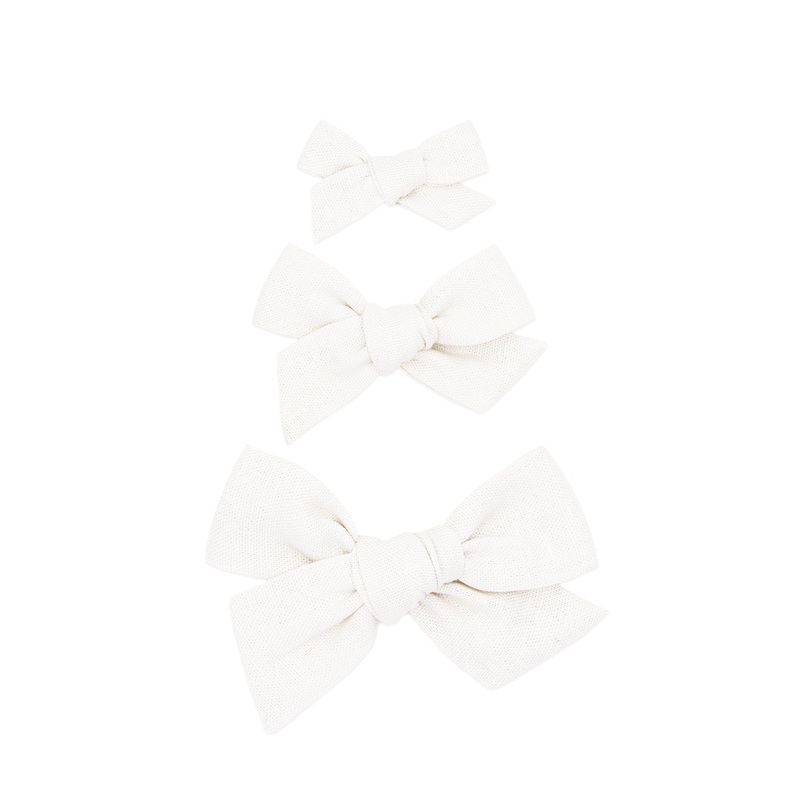Linen Bow – White Clip
