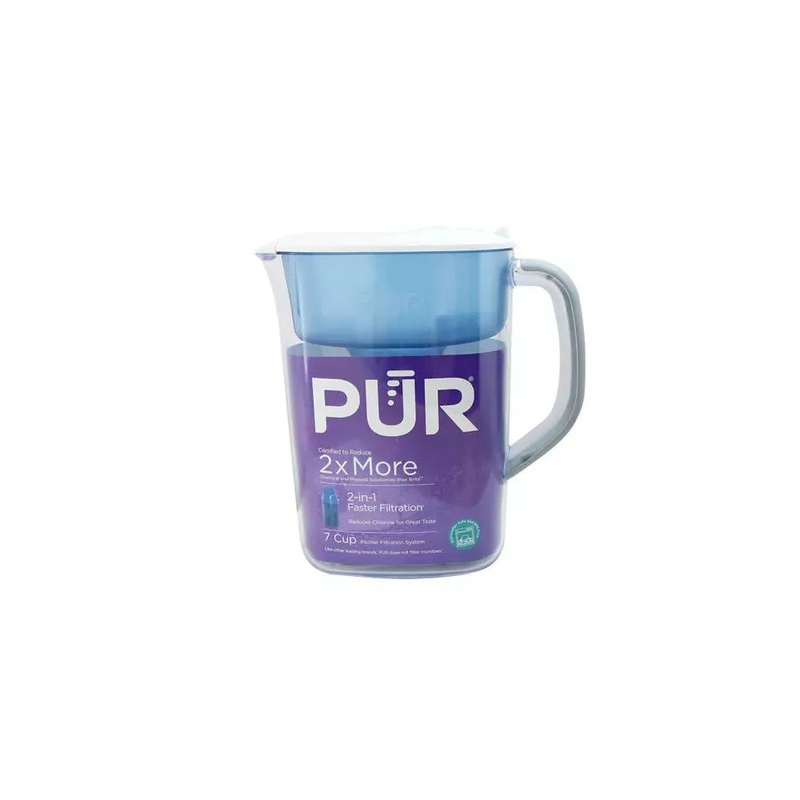 7 Cup Water Pitcher Filtration System – White/Blue
