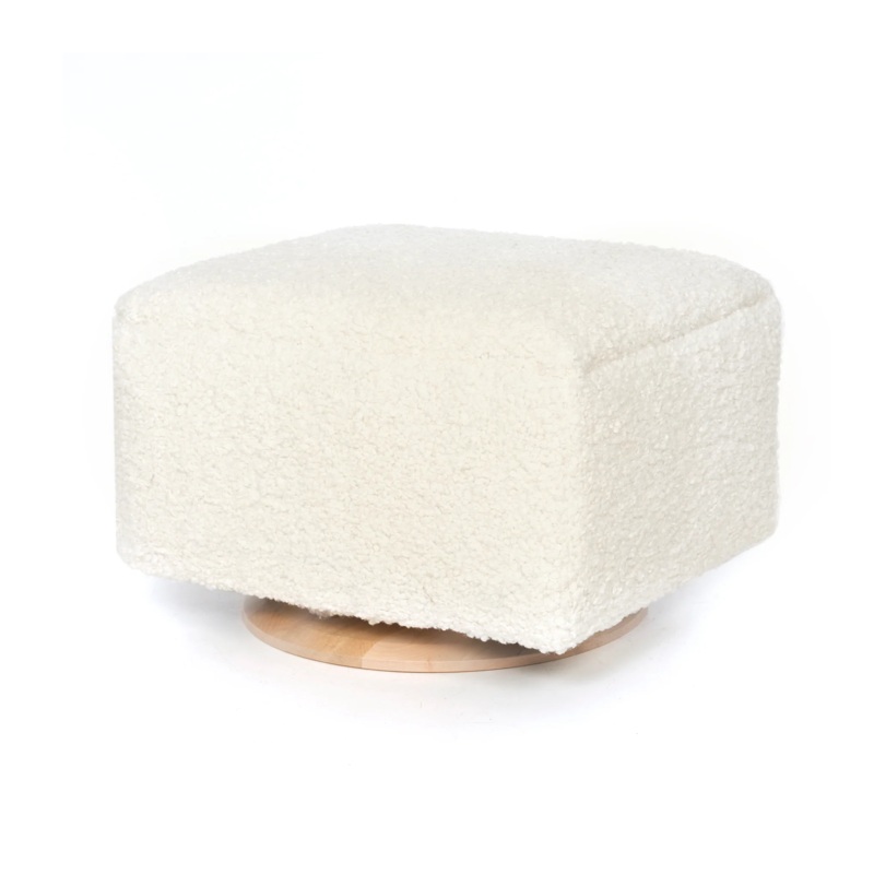 Stationary Rectangle Ottoman with Wood Base