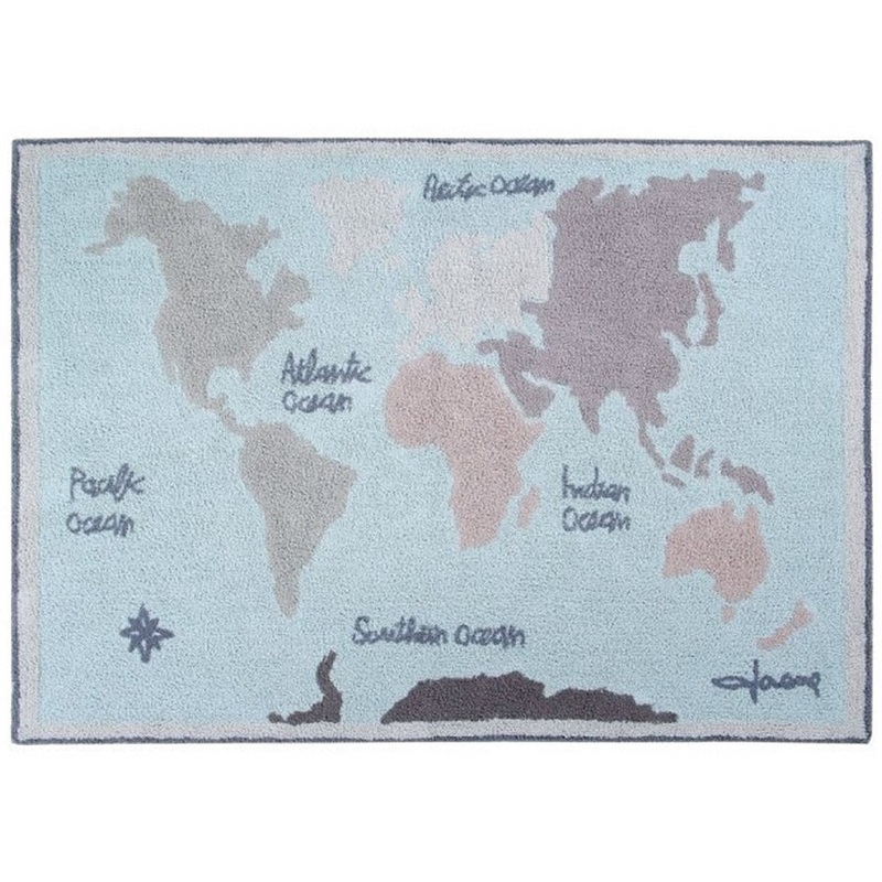 Lorena Canals Vintage Map Rug (4’7″ x 6’7″)