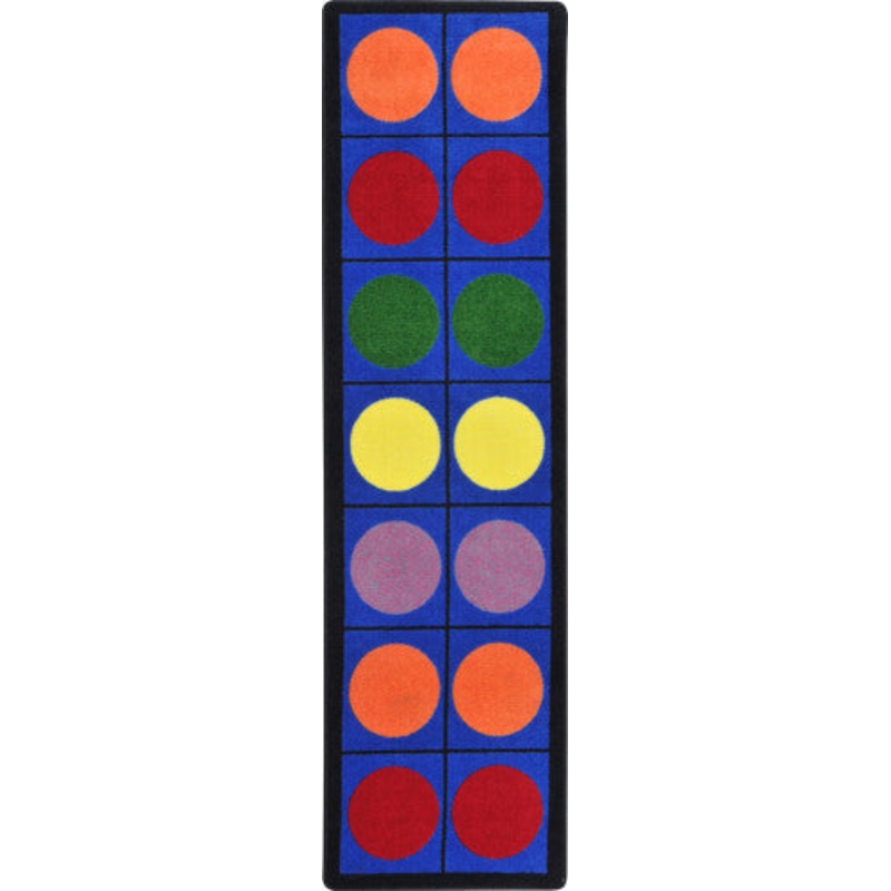 Lots of Dots Rug, 2’1″ x 7’8″ Runner (14 dots), Primary