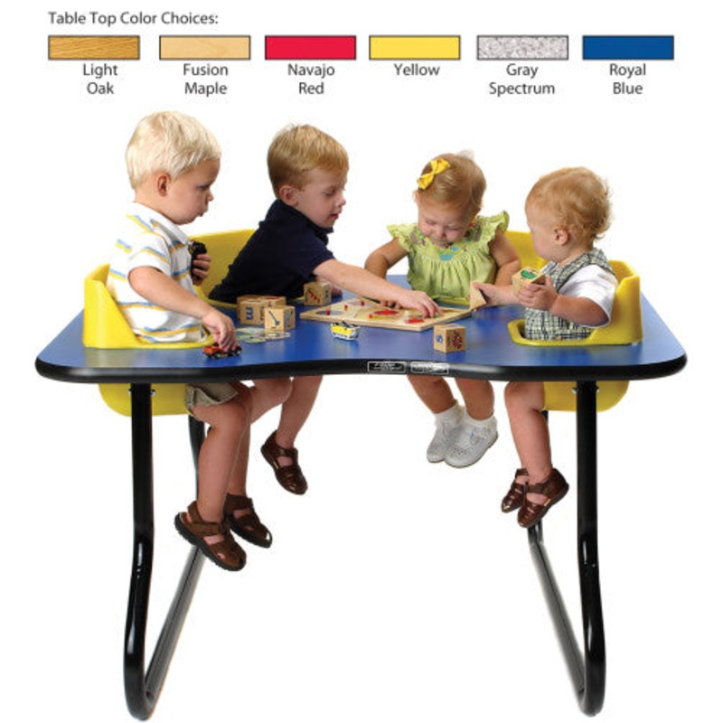 4-Seat Toddler Table, Light Oak Table Top with Sand Seats