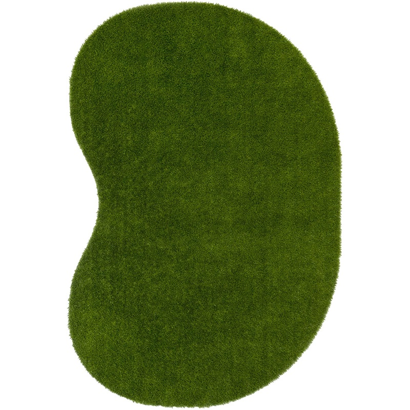 GreenSpace Jellybean Shape Premium Grass Textured Area Rug