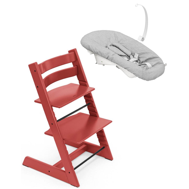 Tripp Trapp Chair + Newborn Set Bundle – Warm Red