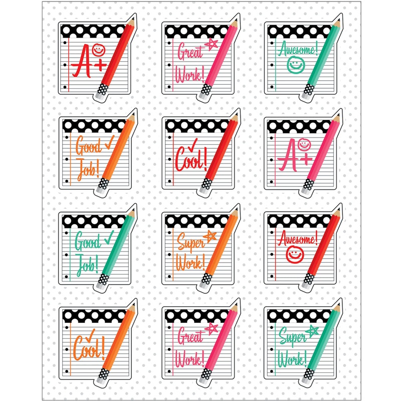 Black, White & Stylish Brights Motivators Motivational Stickers(C)