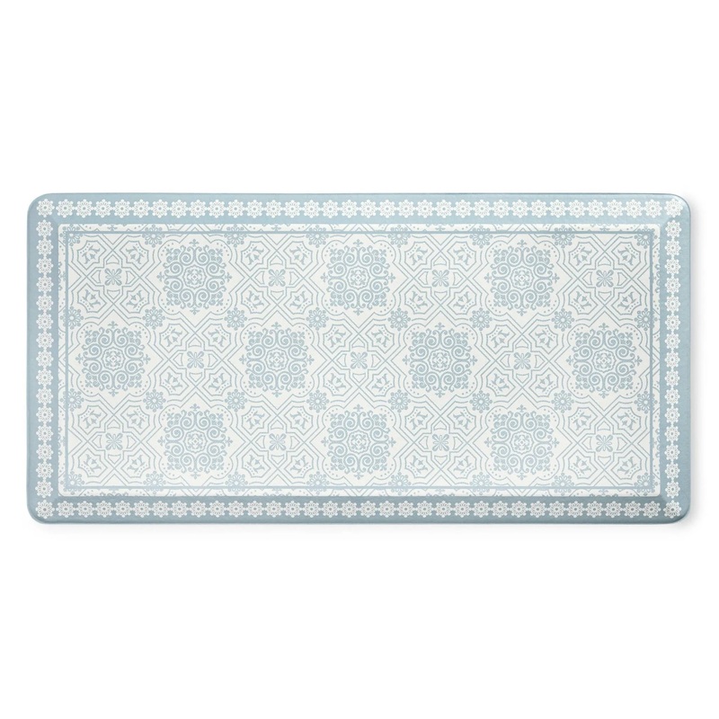 Comfort Anti Fatigue Strie Medallion Kitchen Mat Gray