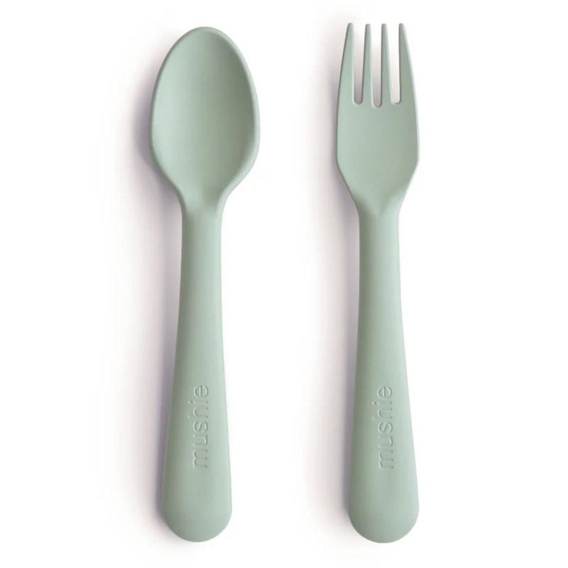 Mushie Fork and Spoon Set – Sage