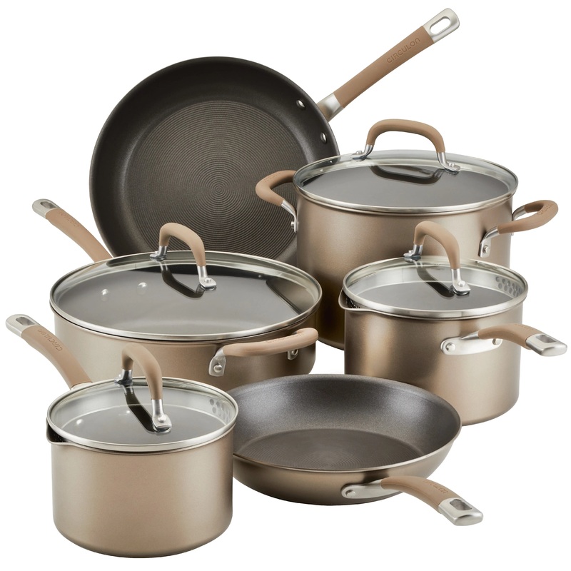 Professional Hard-Anodized Aluminum 10-Pc. Cookware Set – Bronze