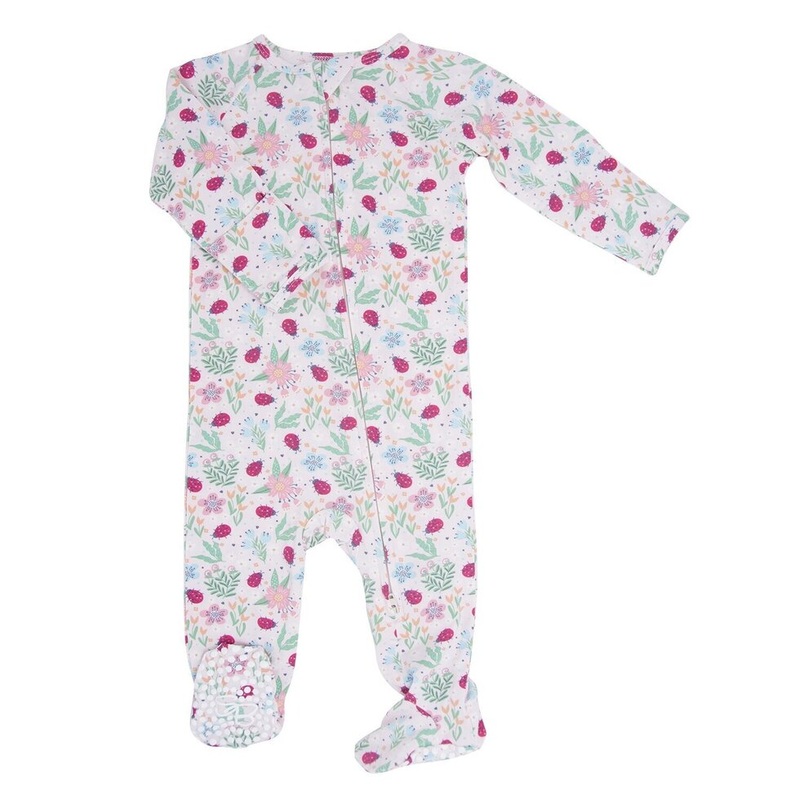 Zipper Footie – Ladybug Garden