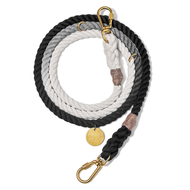 Adjustable Rope Dog Leash – Black Ombre