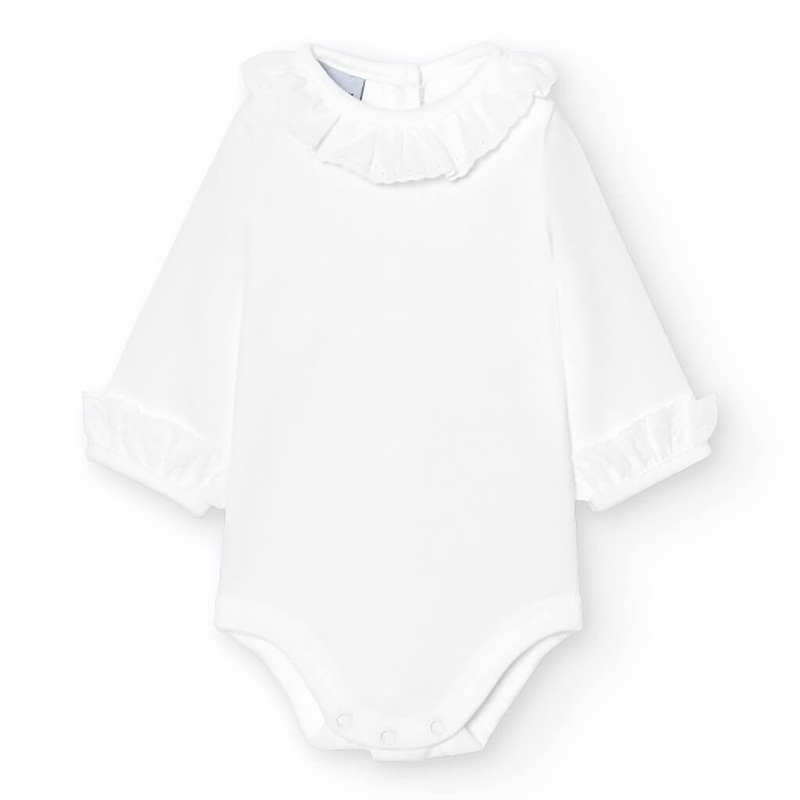 Long Sleeves Onesie with Ruffled Collar