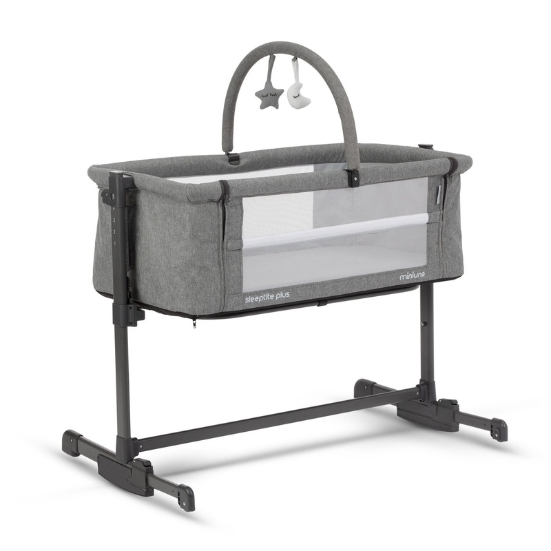 Miniuno Sleeptite Plus Co-Sleeper Crib – Grey Melange