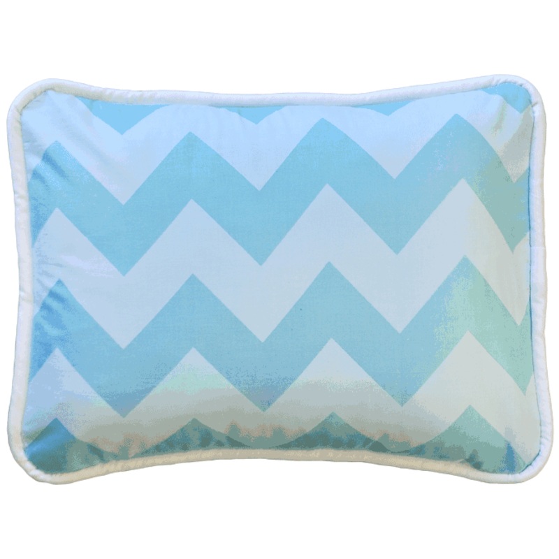 New Arrivals Zig Zag Aqua Throw Pillow – 16 x 16