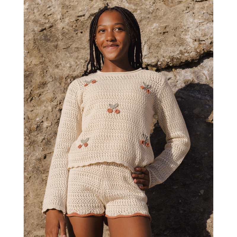 Rylee + Cru Teen Crochet Knit Pullover – Cherries