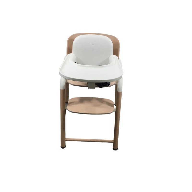 Bugaboo Giraffe High Chair, Neutral Wood/White, w/ White Baby Set