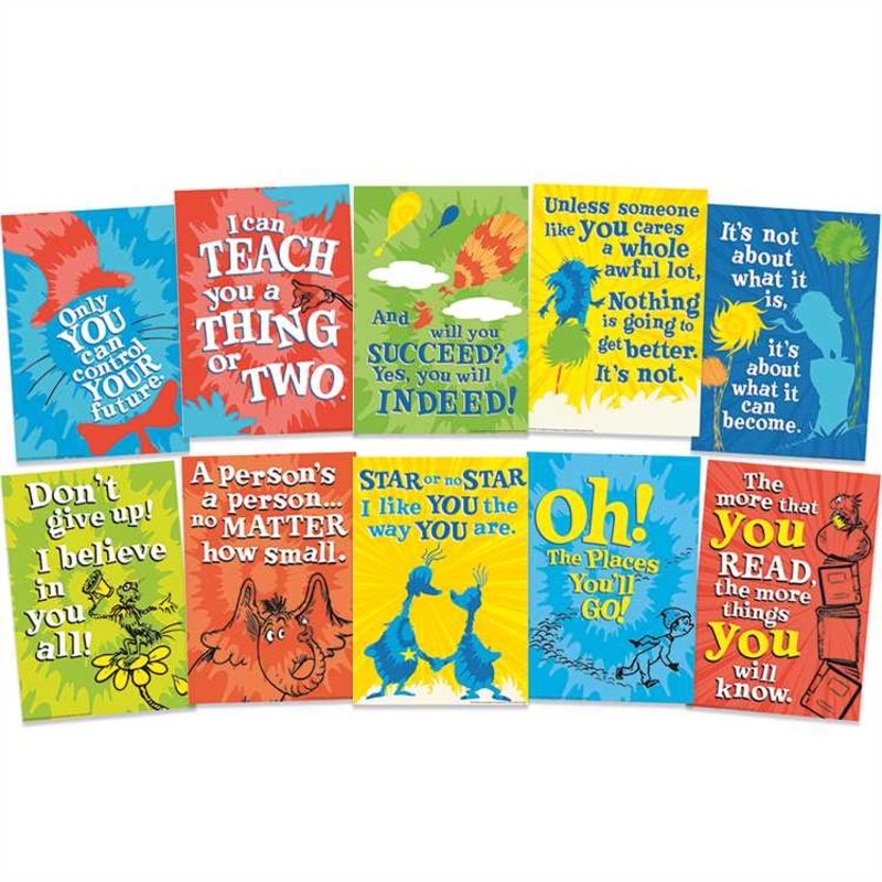 Dr. Seuss Tie-Dye Bulletin Board Poster Set (D)