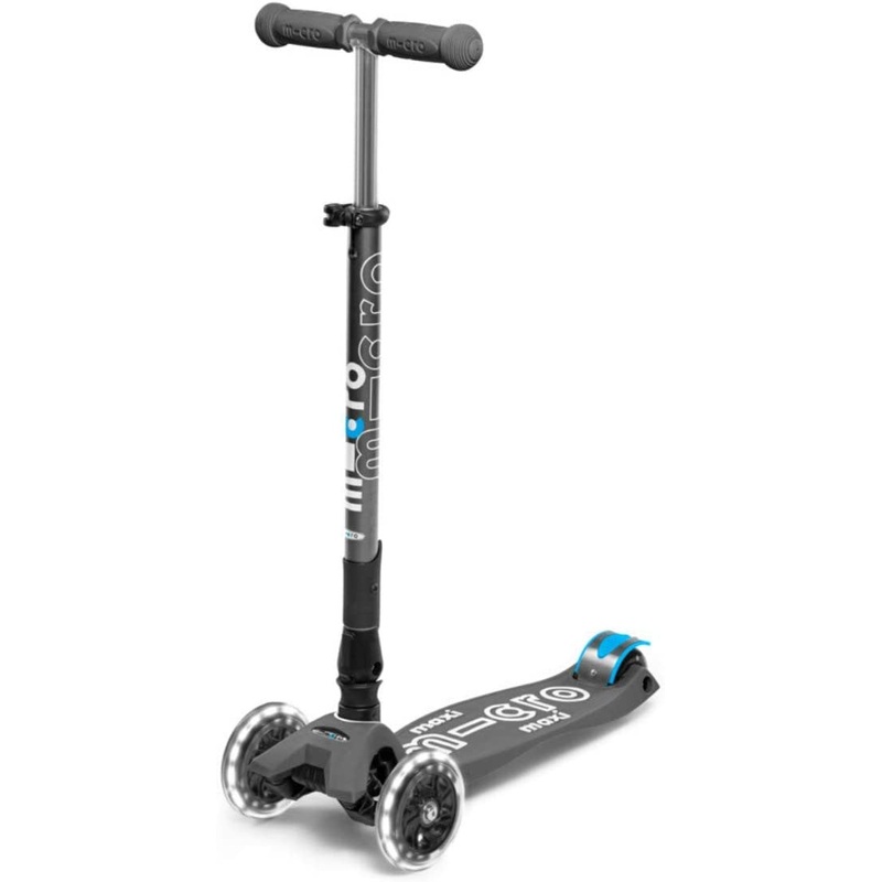 Micro Kickboard Maxi Deluxe Foldable LED Scooter – Volcano Grey