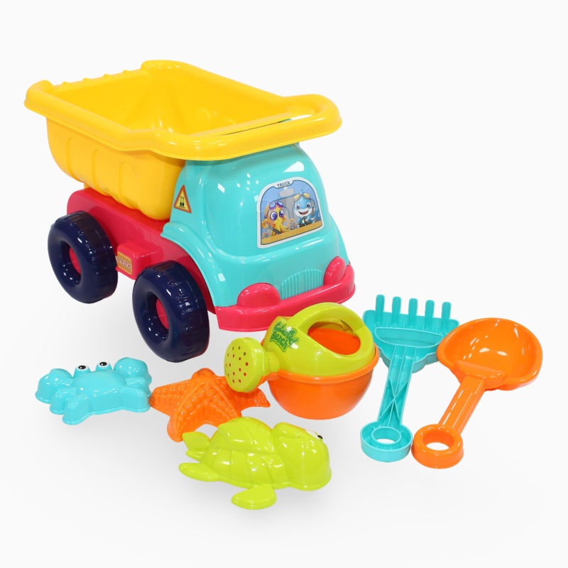 Beach Toy Cart Set – Aqua & Yellow