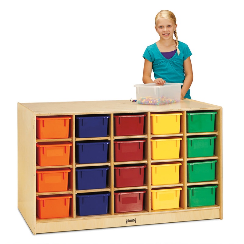 Jonti-Craft Double-Sided Island  40 Cubbie-Tray – with Colored Trays