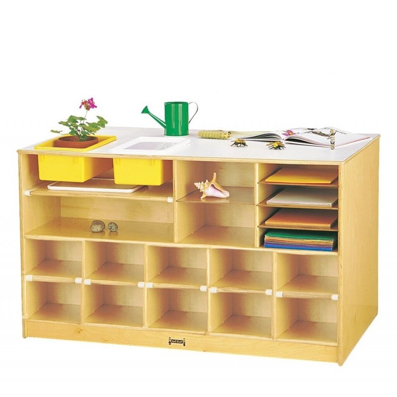 Jonti-Craft Mobile Twin Storage Island – without Trays