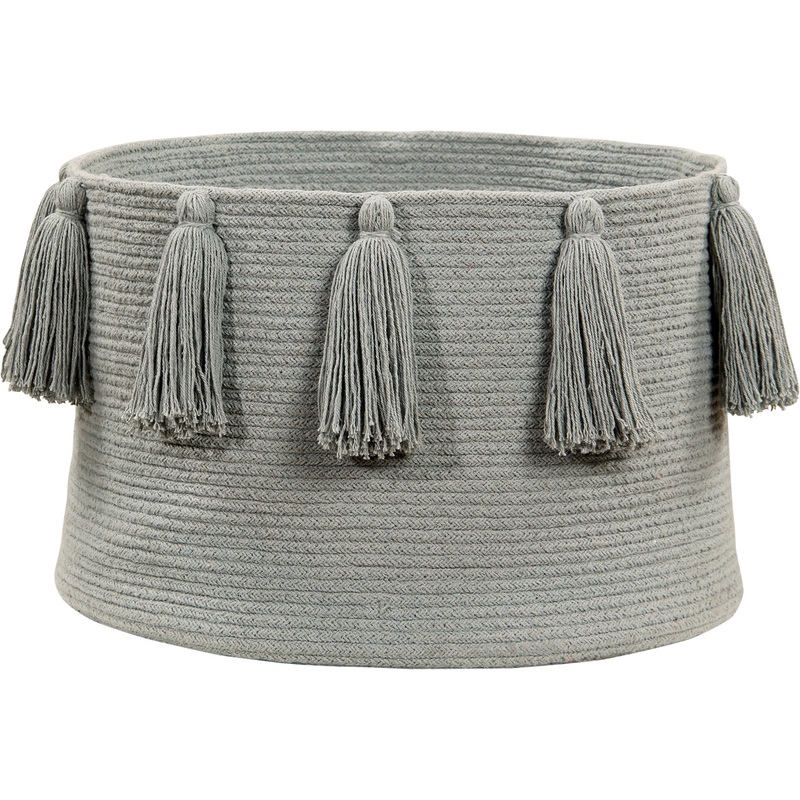Lorena Canals Tassels Basket – Light Grey