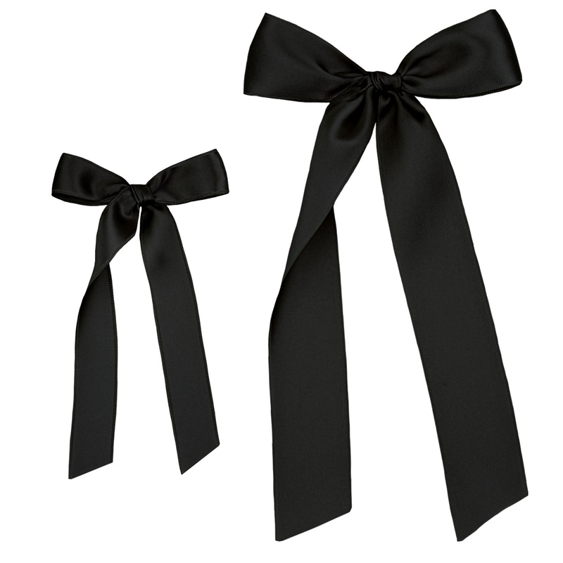 Satin Bow – Black Sash Clip