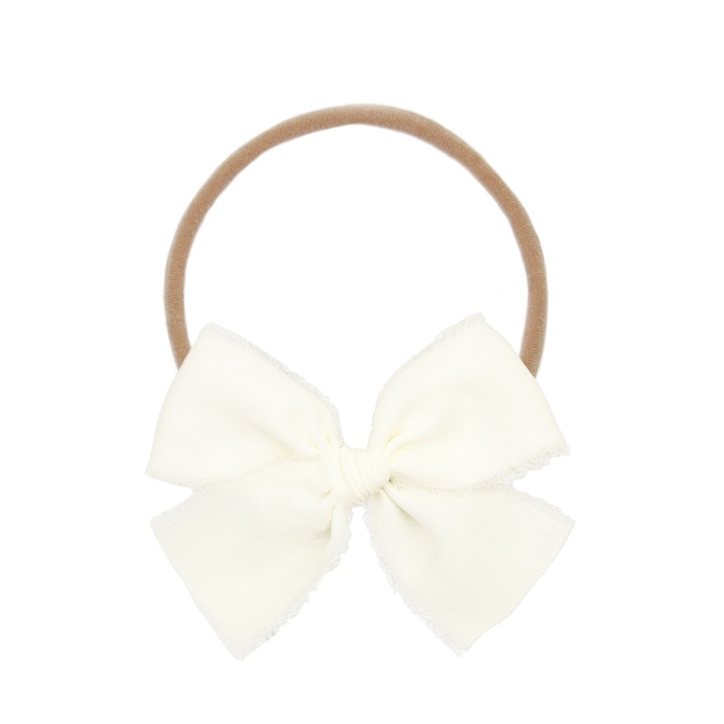 Chiffon Bow – Dove White Headband