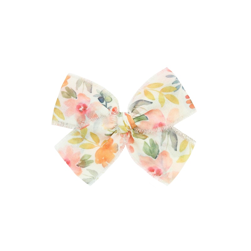 Chiffon Bow – Floral Clip
