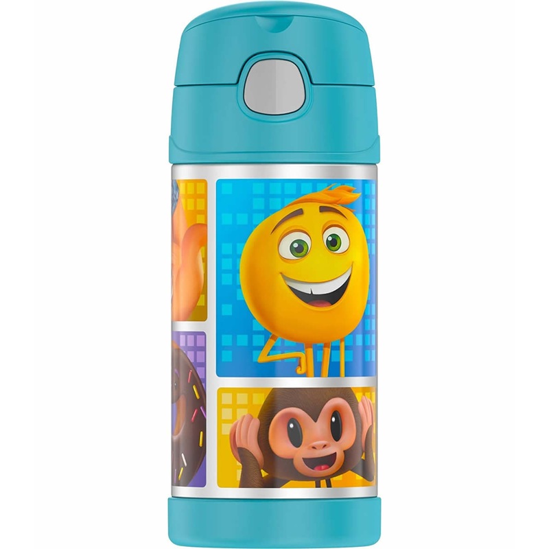 Thermos FUNtainer Vacuum Insulated Stainless Steel Straw Water Bottle 12oz – Emoji Movie