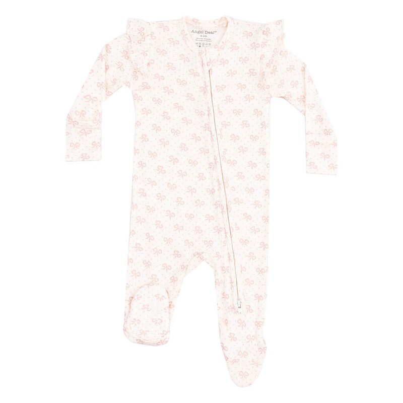 ADR 2 Way Ruffle Sleeve Zipper Footie Vintage Mini Bows