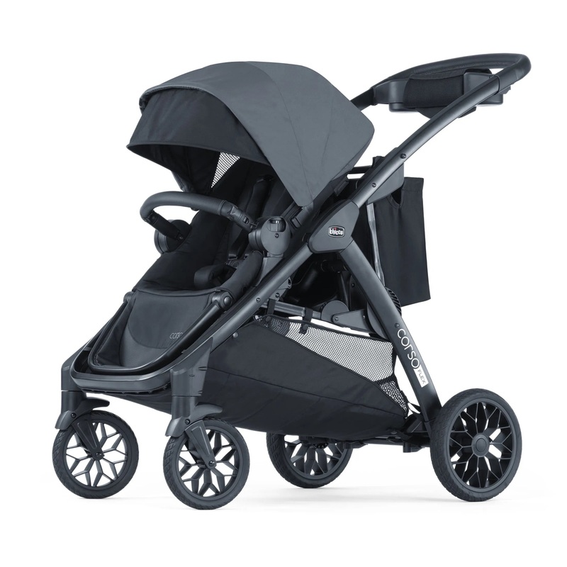 Corso Flex Convertible Single-to-Double Stroller – Legend Black