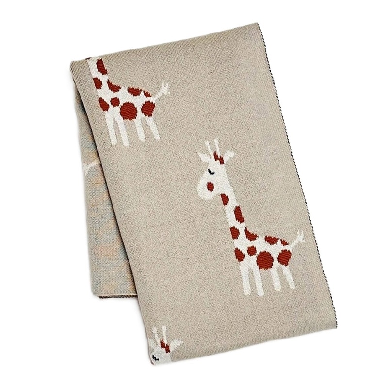 Jacquard Knit Blanket Giraffe