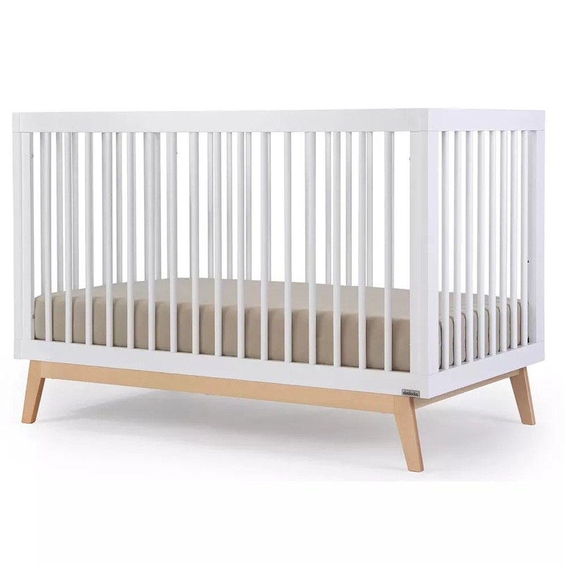 Soho 3-in-1 Convertible Crib – White + Natural