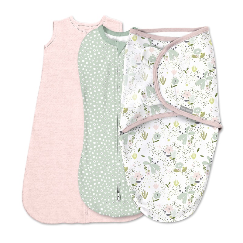 SwaddleMe by Ingenuity Comfort Pack – Size 0-3 Months, Pod, Original Swaddle, Night Sack, 3pk – Peekaboo Panda