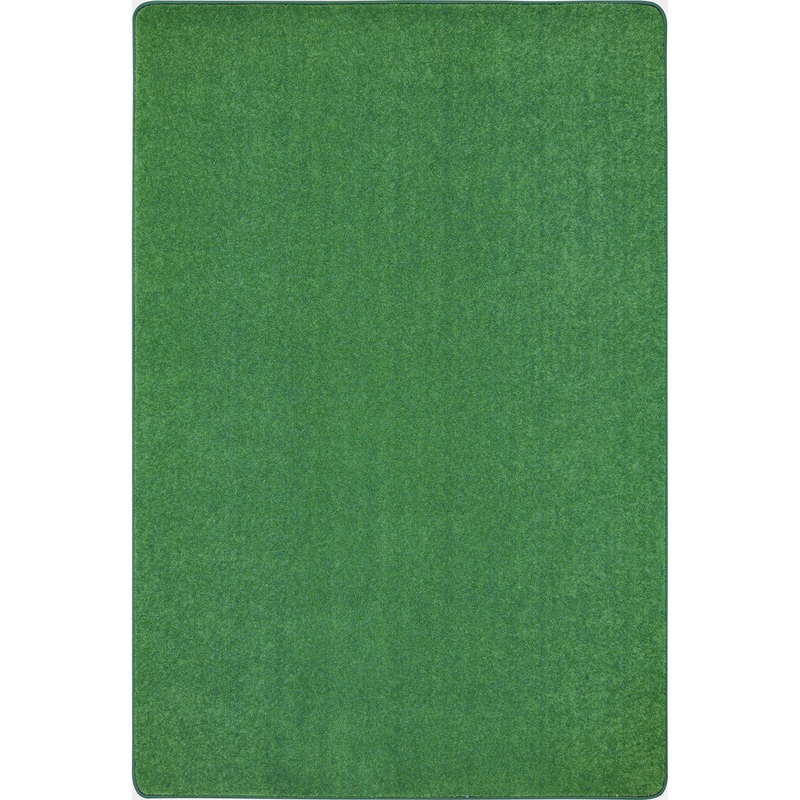 Just Kidding 12′ x 7’6″ area rug in color Grass Green