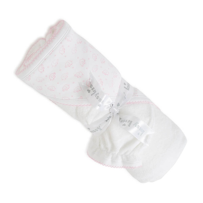 Kissy Kissy Hooded Towel Ele Fun Pink
