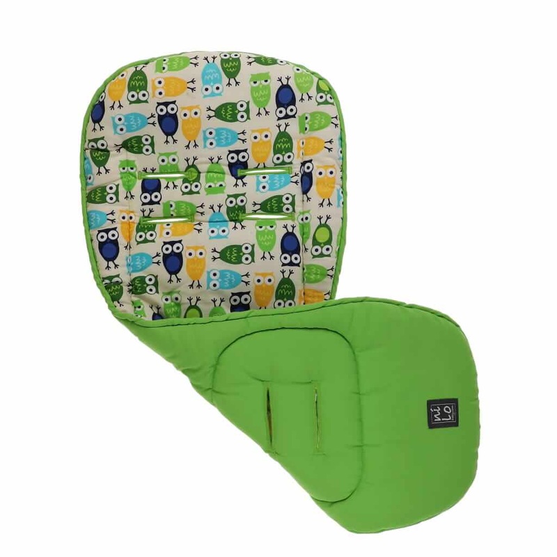 Long Stroller Mat Owls Green/Blue