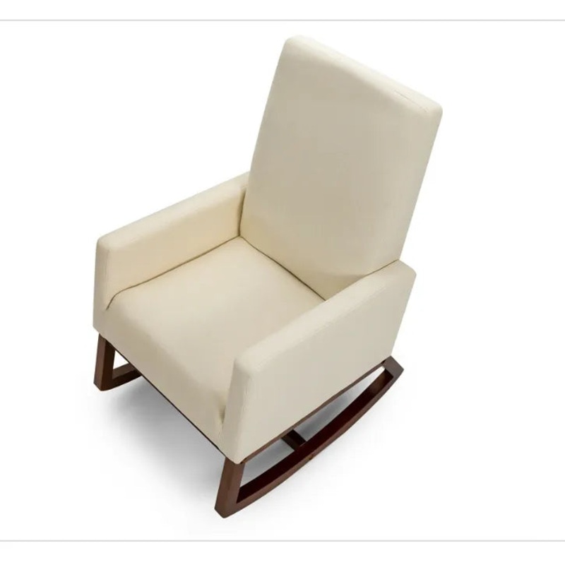 Rocking High Back Upholstered Lounge Armchair with Side Pocket – 31″ X 26″ X 39″ (L X W X H)