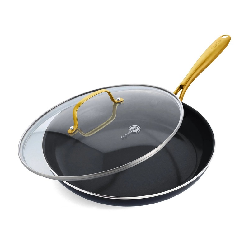 Studio 12″ Ceramic Nonstick Covered Aluminum Fry pan Black (See Description)