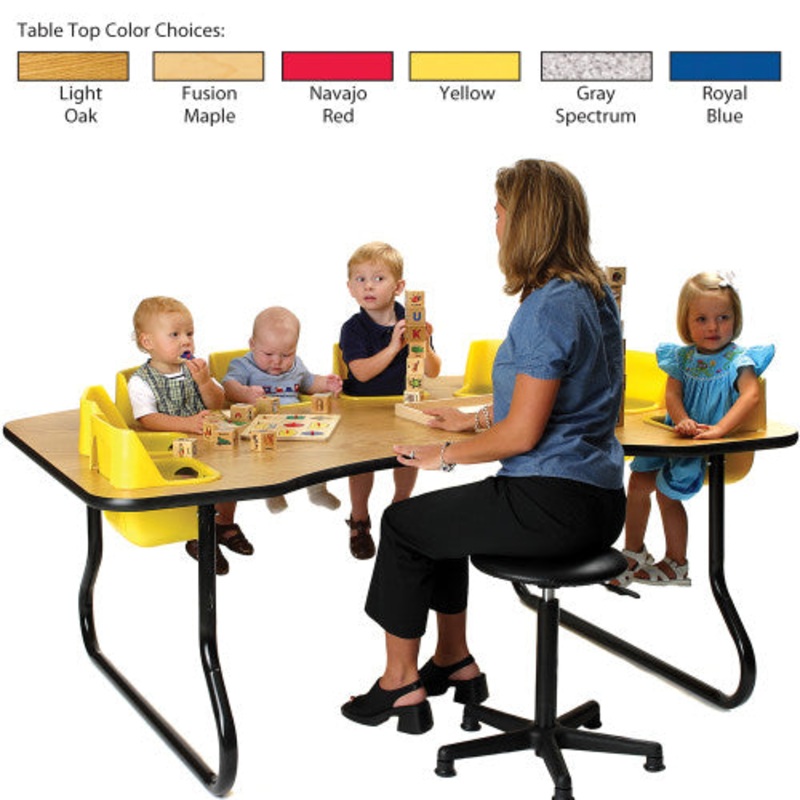 8-Seat Toddler Table, Gray Spectrum Table Top with Sand Seats
