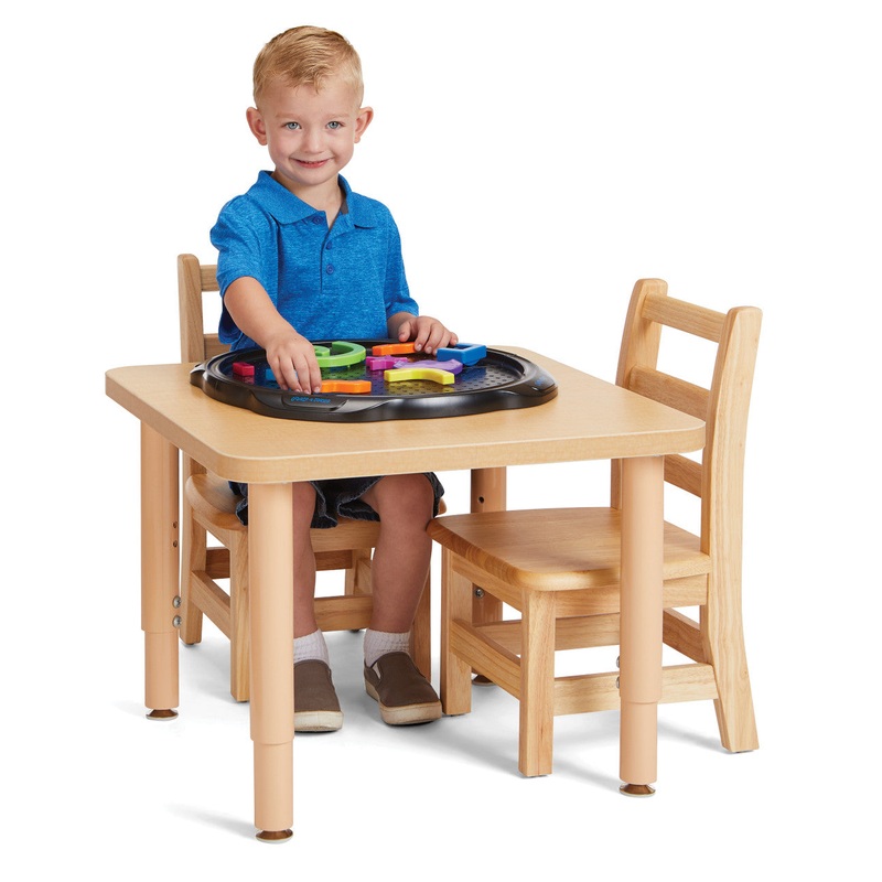 Adjustable table and 12″ chair bundle set Purpose+ Square Table