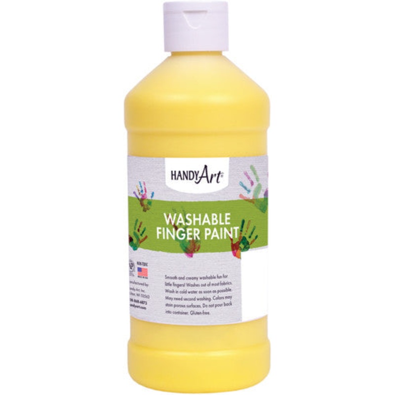 Handy Art Washable Finger Paint, 16 oz., Yellow