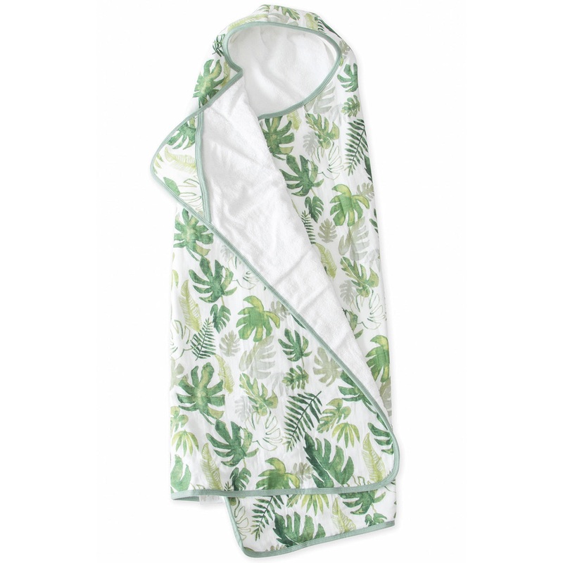 Little Unicorn Cotton Big Kid Hooded Towel – Tropical Leaf