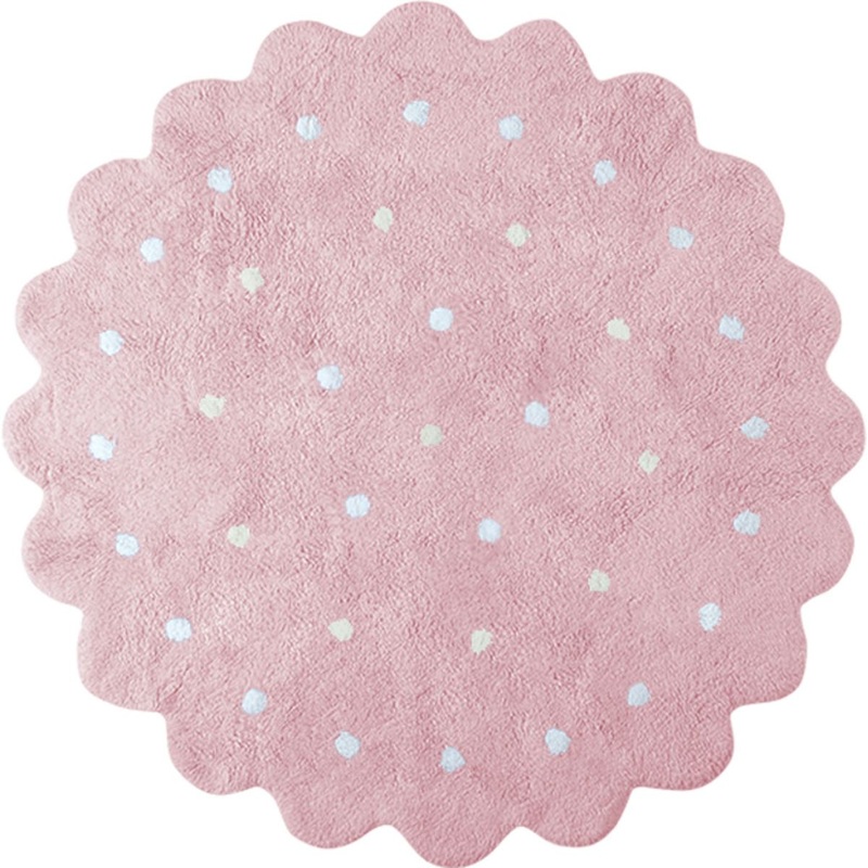 Lorena Canals Round Rug – Little Biscuit – Pink (4′ 8″)