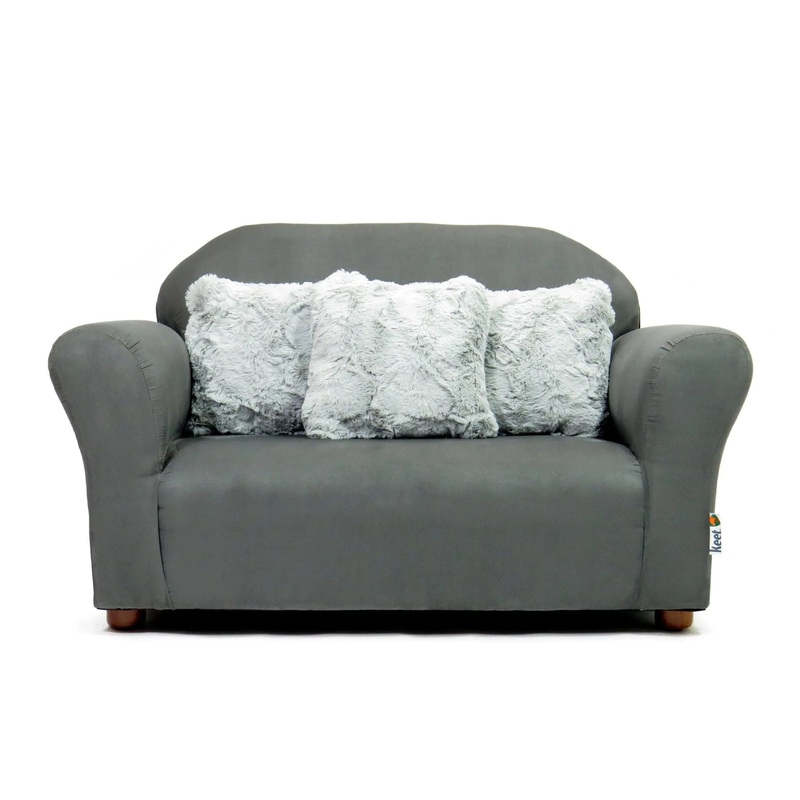 Plush Sofa Microsuede – Charcoal/Gray