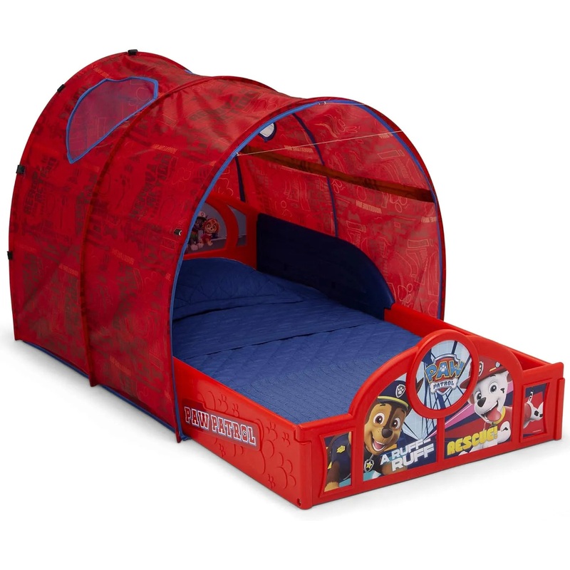 Delta Children Nick Jr. PAW Patrol Sleep and Play Toddler Bed with Tent, Red Paw Patrol Toddler Bed