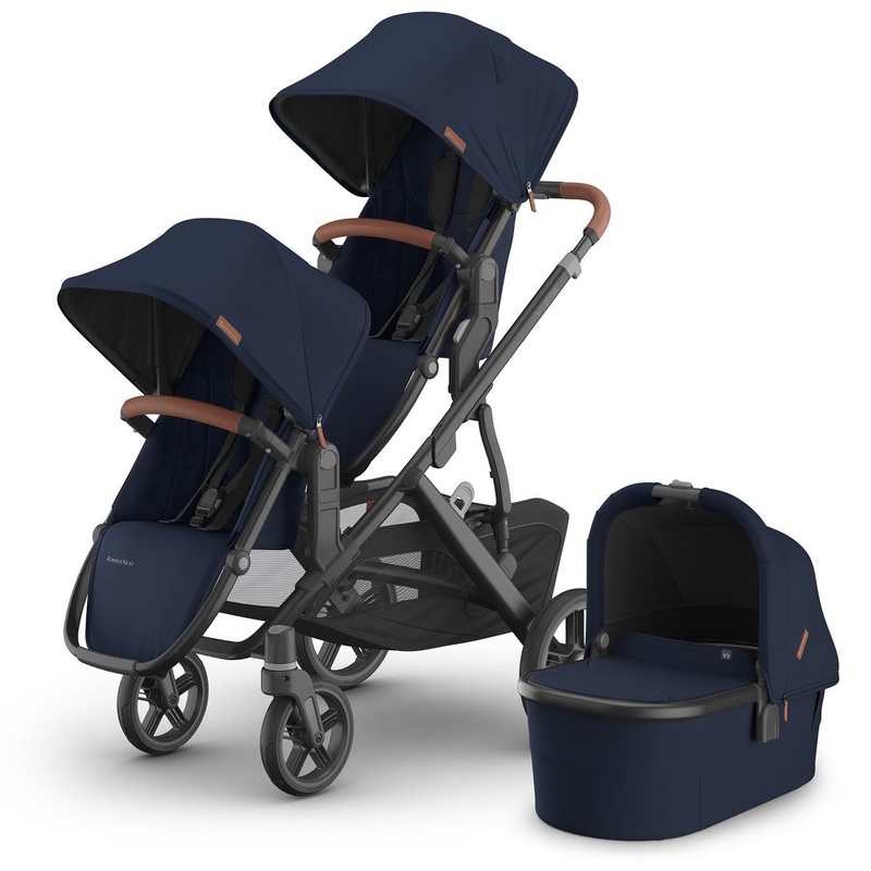 UPPAbaby Vista V3 Double Stroller with RumbleSeat V3 + Bassinet Bundle – Noa