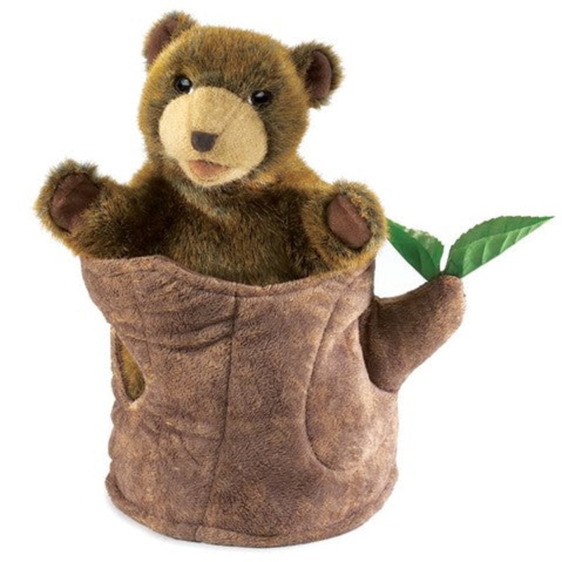Bear In Tree Stump Puppet